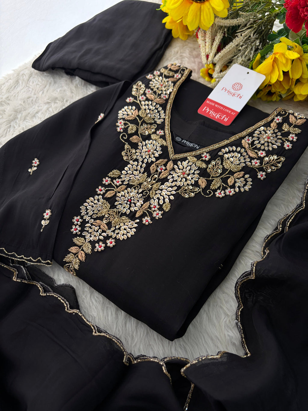 Embroidered Kurta Set for Women with Pants & Dupatta | Ethnic Party and Festive Suit set