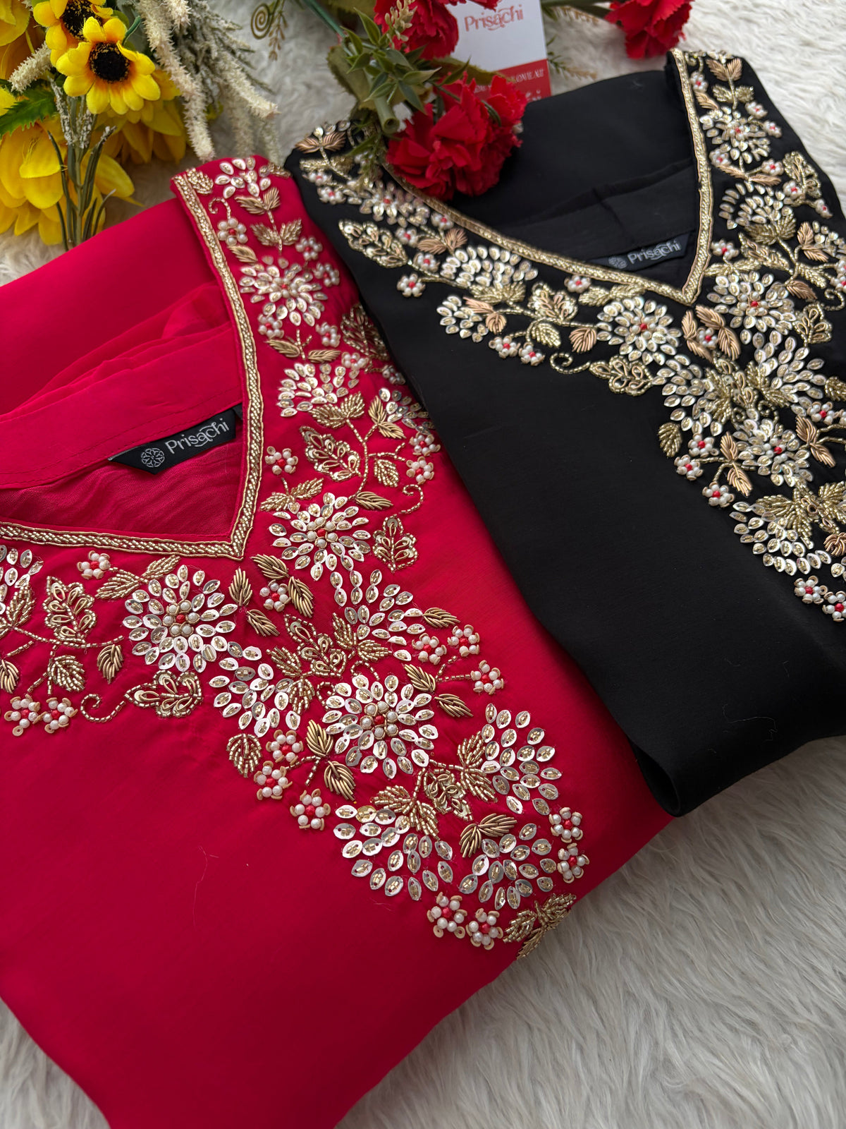 Embroidered Kurta Set for Women with Pants & Dupatta | Ethnic Party and Festive Suit set