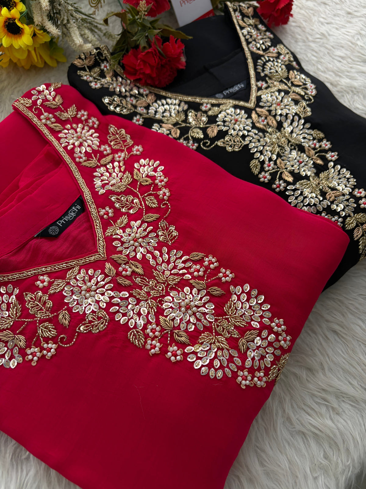 Embroidered Kurta Set for Women with Pants & Dupatta | Ethnic Party and Festive Suit set