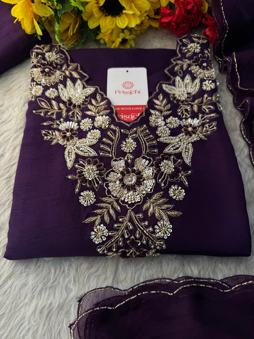 Brown Embroidered Ethnic Kurta Set With Pants & Dupatta| Wedding & Festive Wear