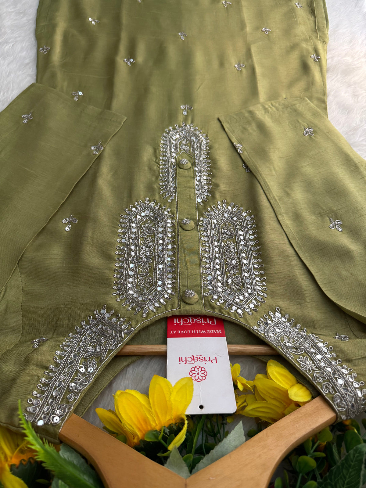 Designer Embroidered Ethnic kurta set with dupatta and pants for women