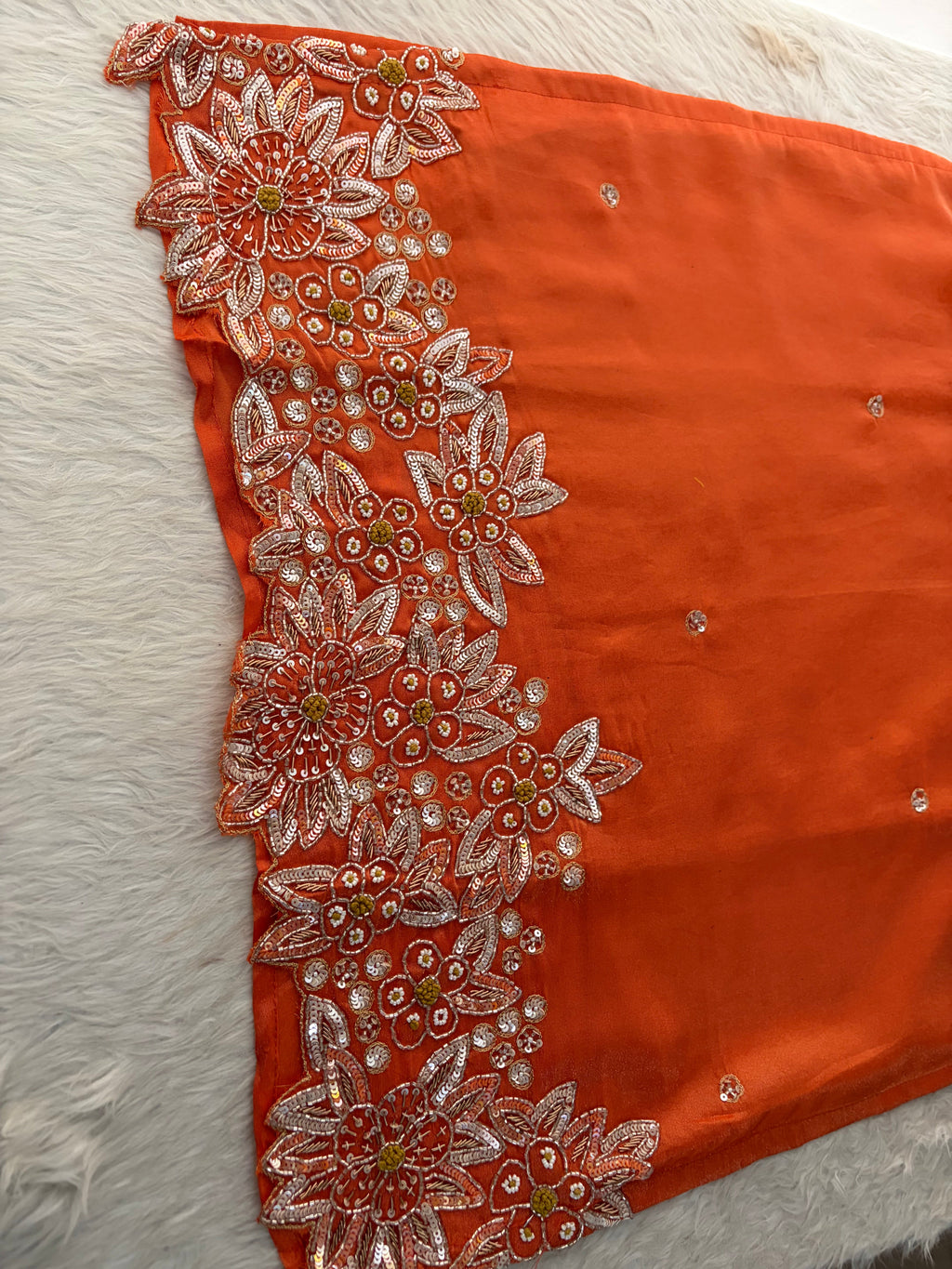Orange Zardozi Embroidered Kurta Set for Women with Dupatta & Flared Pants | Designer Ethnic Suit Set