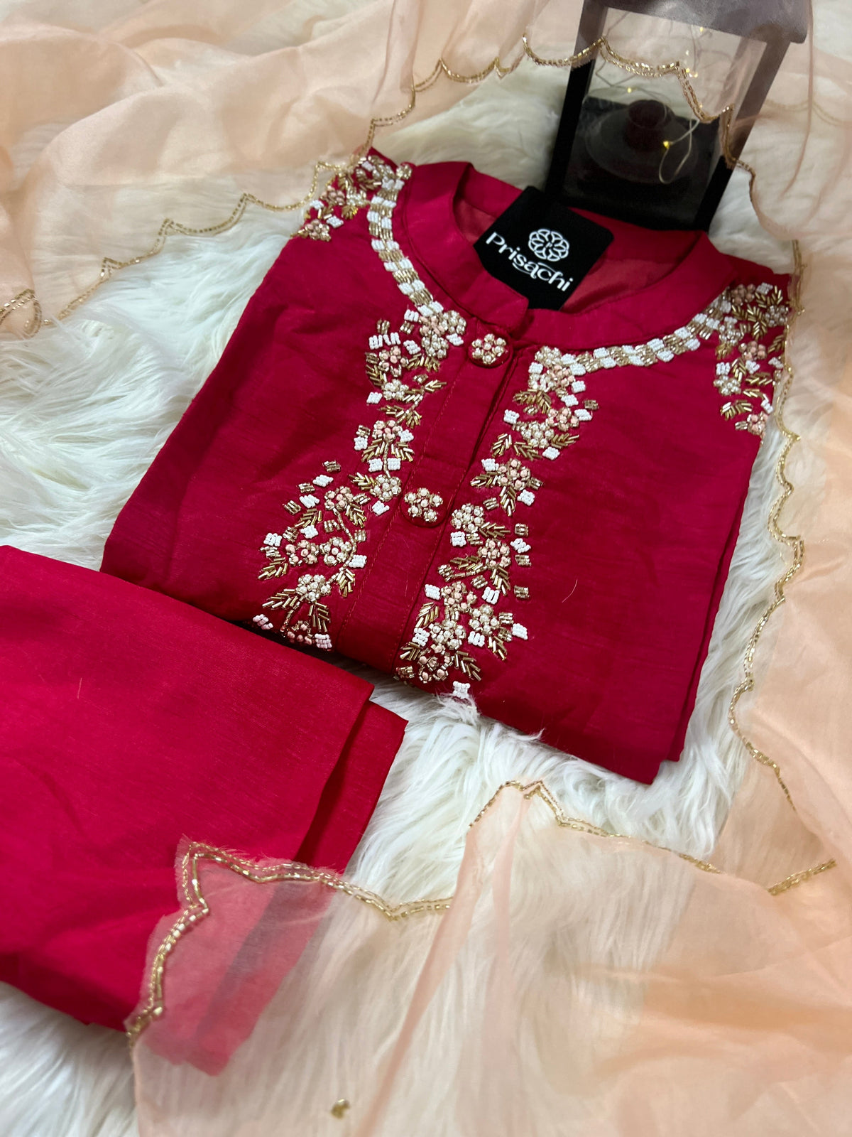 Designer Embroidered Ethnic kurta set with dupatta and pants