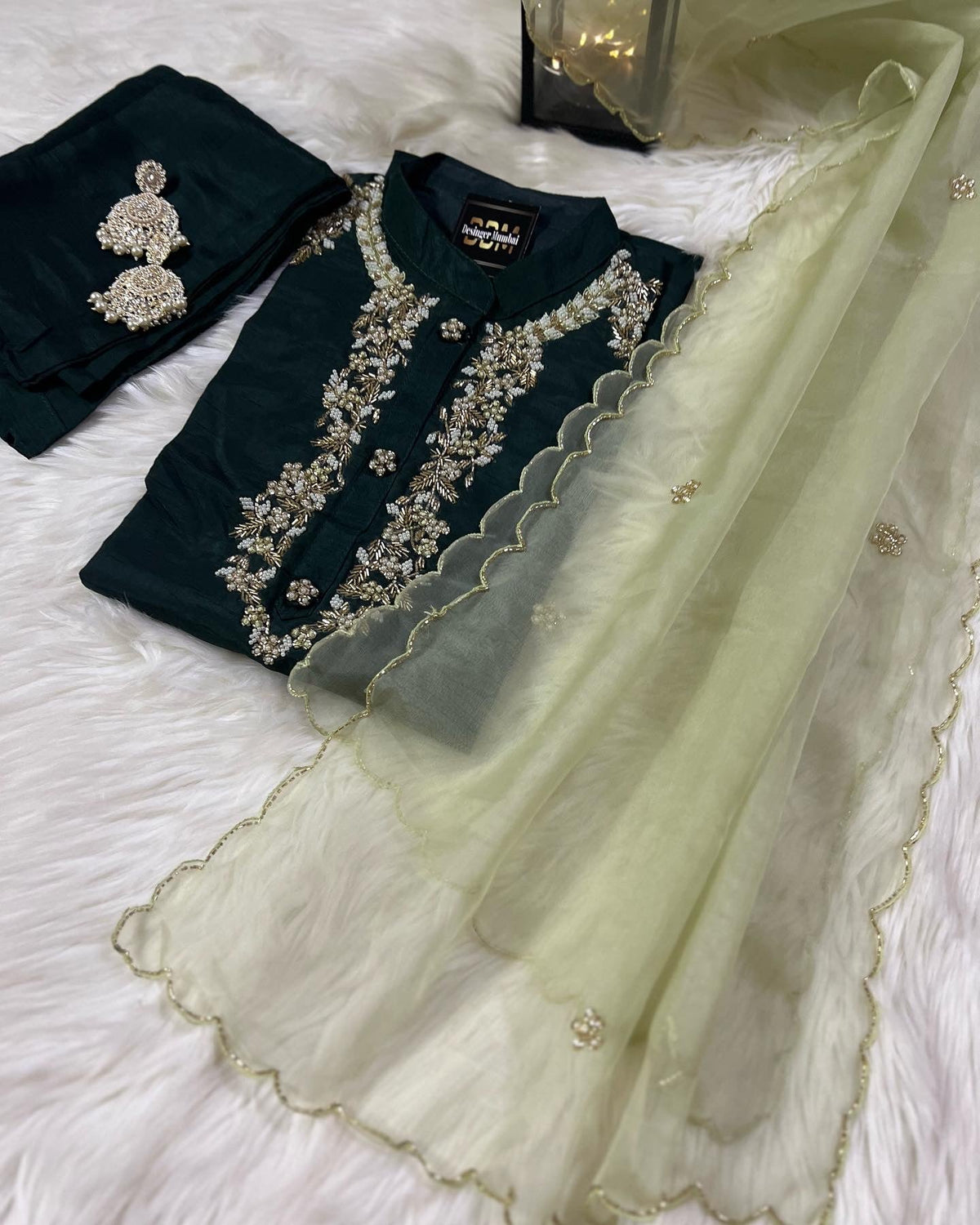 Designer Embroidered Ethnic kurta set with dupatta and pants