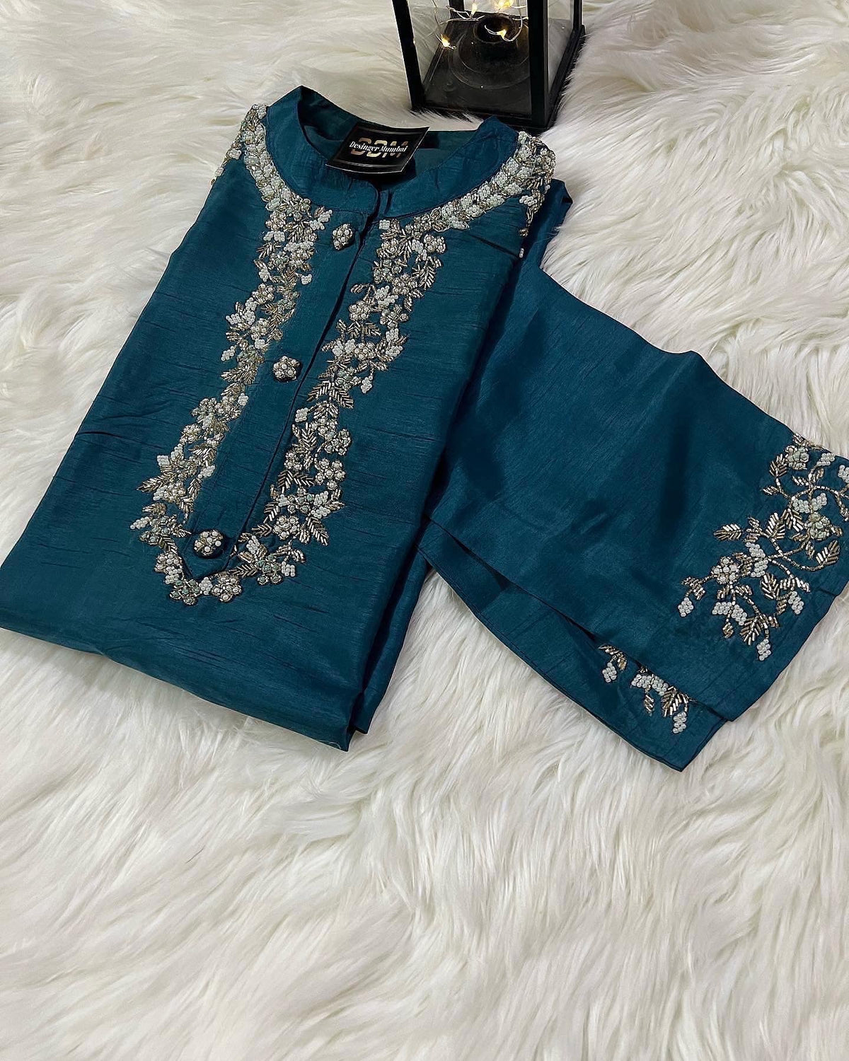 Designer Embroidered Ethnic kurta set with dupatta and pants